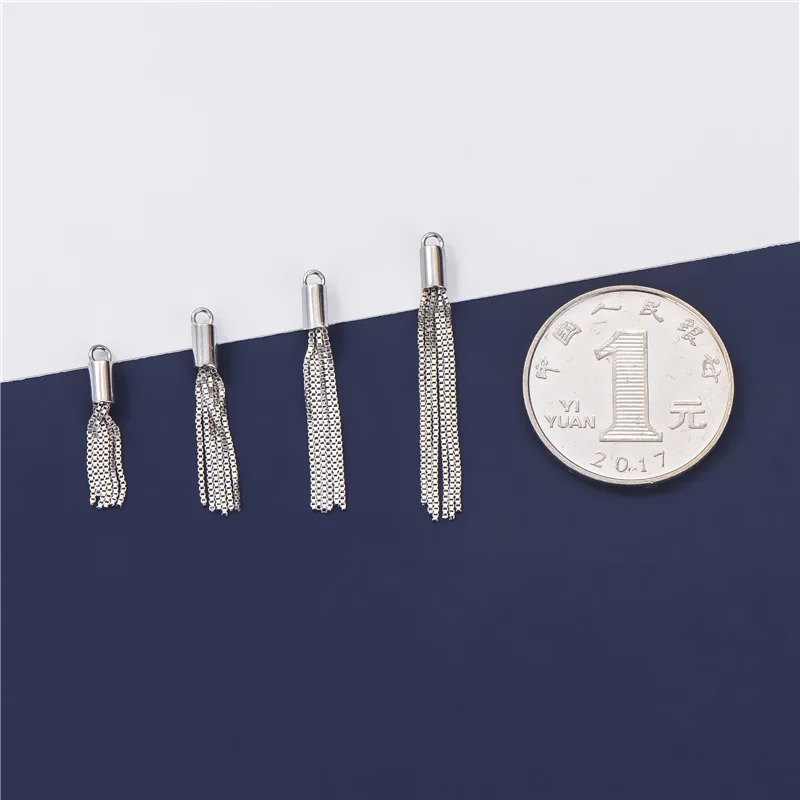 1Pcs New Pattern S925 Sterling Silver Fashion Tassel Beaded Bracelet Pendant Handmade Jewelry Accessories DIY Earring Tassel Hot