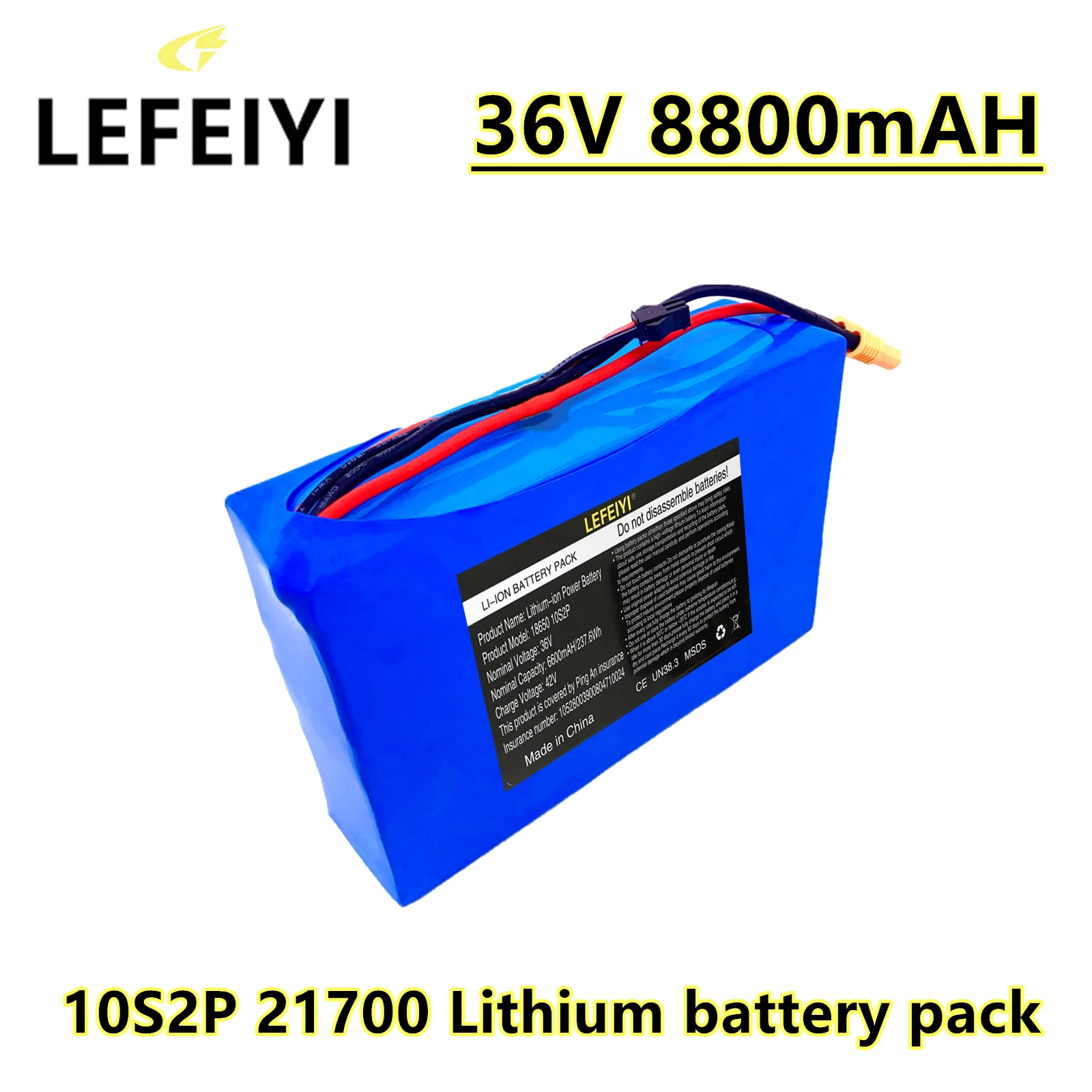 

LEFEIYI 10S2P 36V 8.8Ah 21700 комплект литий-ионный батарей для скутера, скейтборда, электровелосипеда, 42V 36V XT60 SM 2P Plug