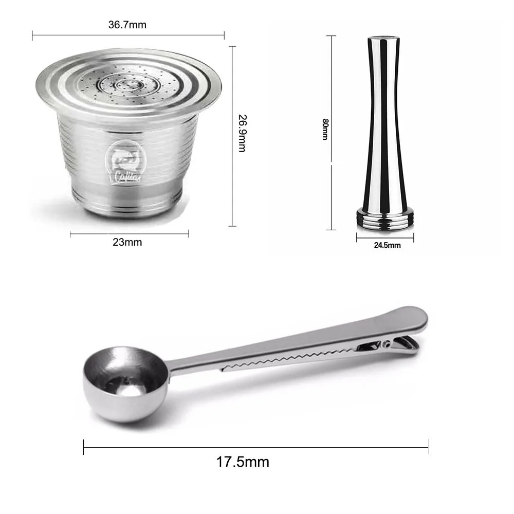 Nespresso Reusable Coffee Capsule Stainless Steel Refillable Filters Espresso Cup Fit for Inissia &amp Pixie Maker Machine | Дом и сад