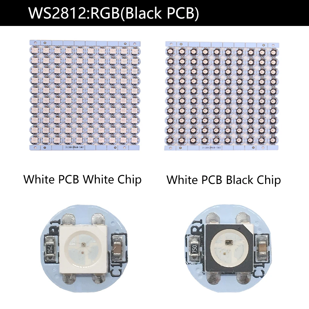 10 ~ 100 шт. светодиодный чип WS2812B с платой радиатора черный/белый PCB (10 мм * 3 мм) 5 в