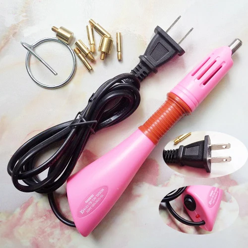 US Pink Быстрый нагрев ЕС BS plug выбор горячей фиксации Стразы аппликатор 7 наконечников Утюг-на термофиксации инструмент пистолет для одежды свадебное платье - Цвет: US Pink