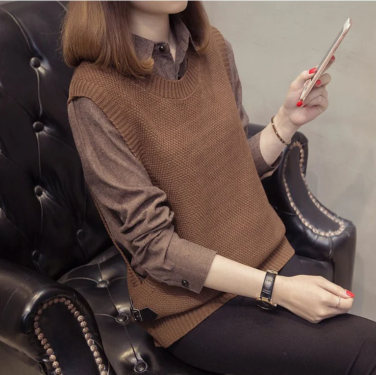 

2021 Women Jumper Winter Loose Long Sleeve Knitted Pullover Sweater Female Sweater Black