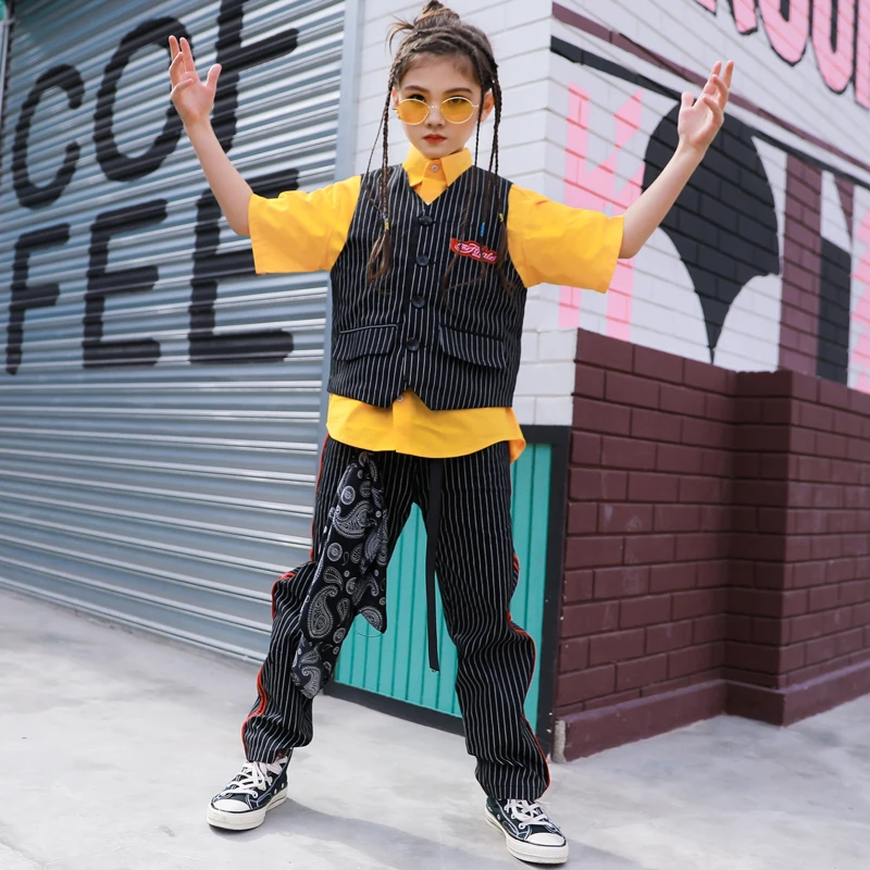 Для детей в стиле хип-хоп Детские костюмы модные уличных танцев для выступления