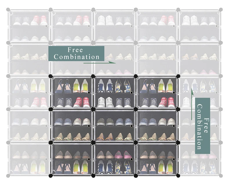 Double-row Shoe Rack Home Dustproof Modular Closet Furniture Shoes Cabinet Door Space-saving Shoe Organizer Keep Room Neat