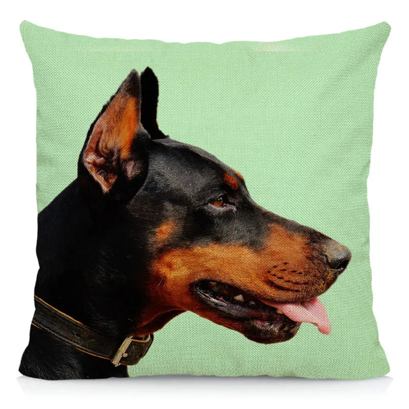 

Animal Doberman Pinscher Print Cushion Cover Dog Decorative Sofa Polyester Pillow Case 45x45cm Home Decor Fundas De Cojin