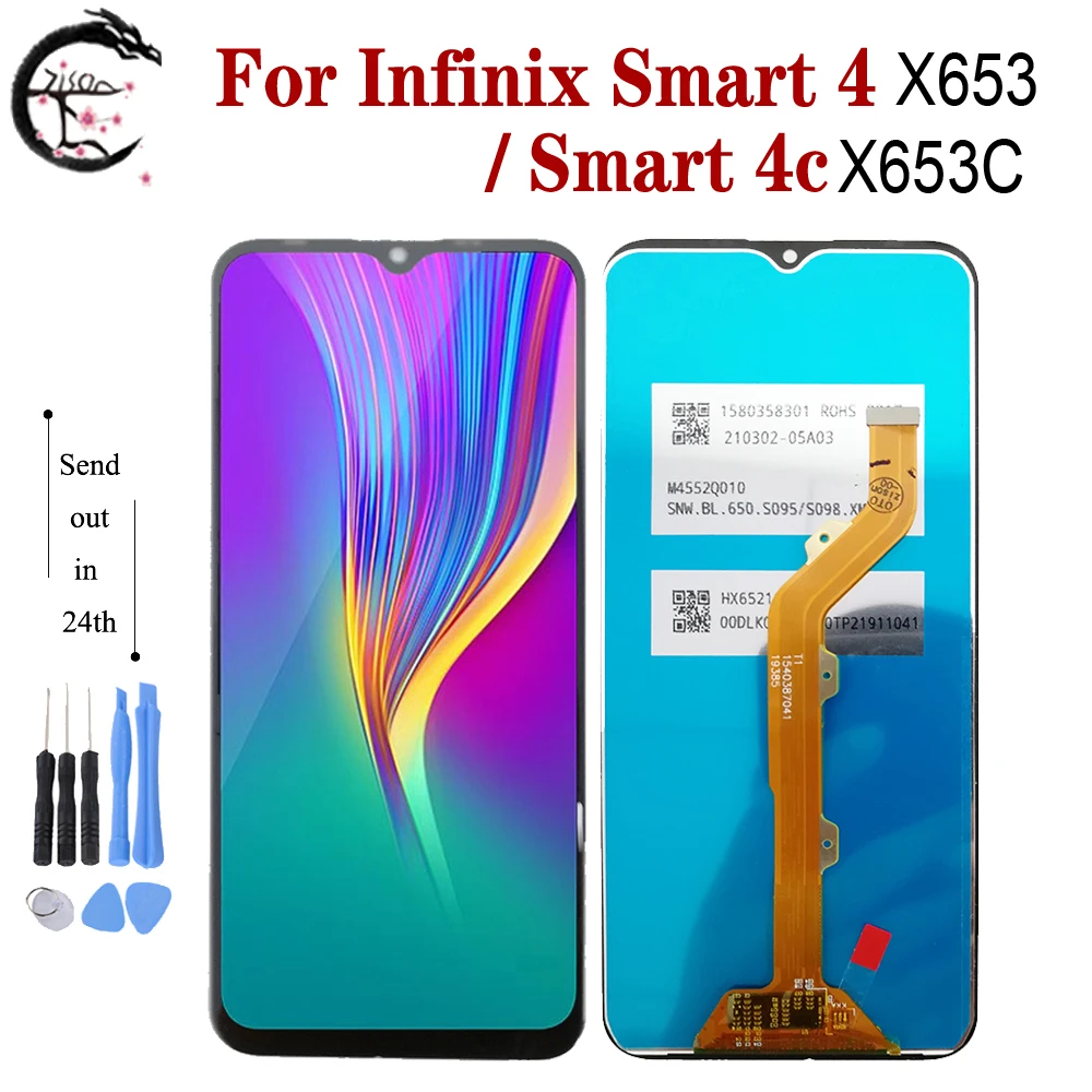 Дисплей 6,6 дюйма для Infinix Smart 4 X653, ЖК-дисплей Smart 4C X653C, сенсорный экран с дигитайзером, датчик в сборе, запасные части для телефона