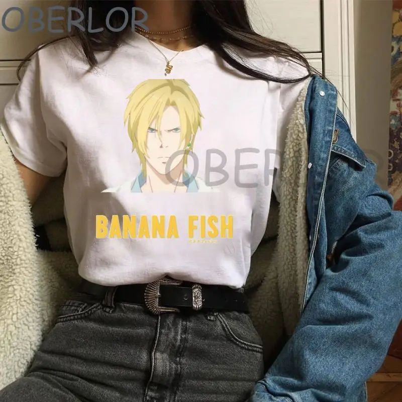 

Japan Anime BANANA FISH Fashion Cool T-Shirts Casual Women's Ash Lynx T-Shirt Hip Hop Short Sleeve Crew Neck Harajuku Clothing