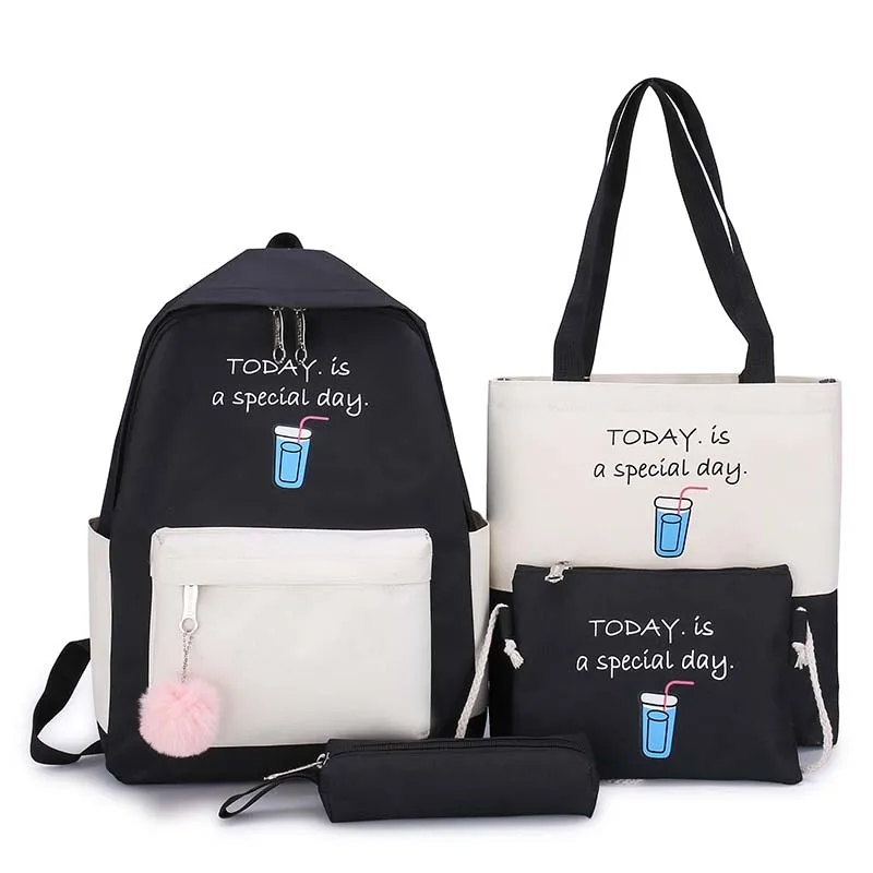 

Women Anti Theft Backpack Korean Style College Classic Black Preppy Style Backpacks For Teenage Girls Sac A Dos Bookbags