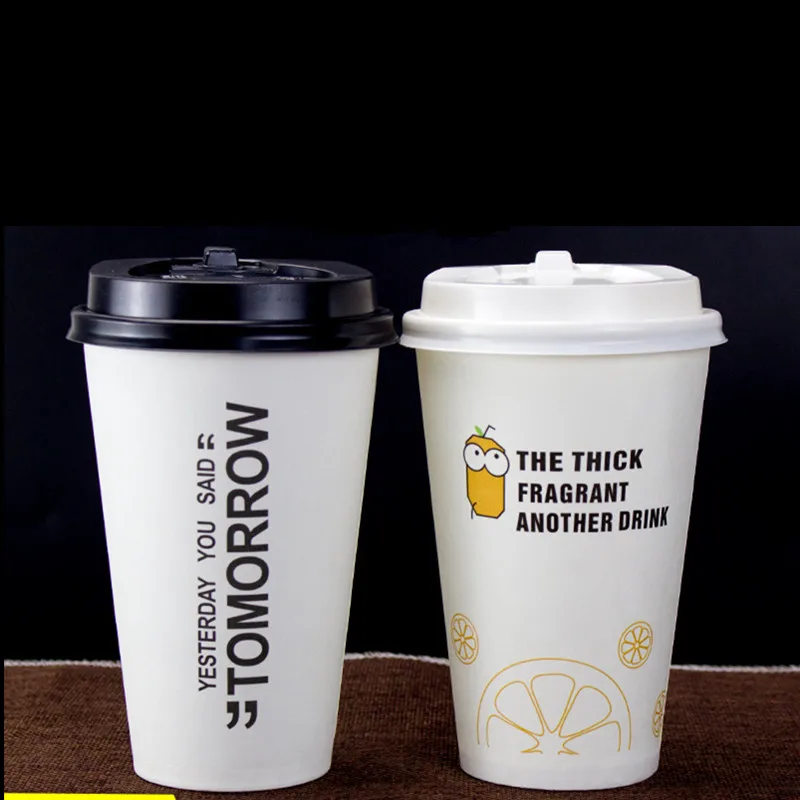 50 шт. Высококачественная Белая Толстая бумажная чашка для холодных и горячих
