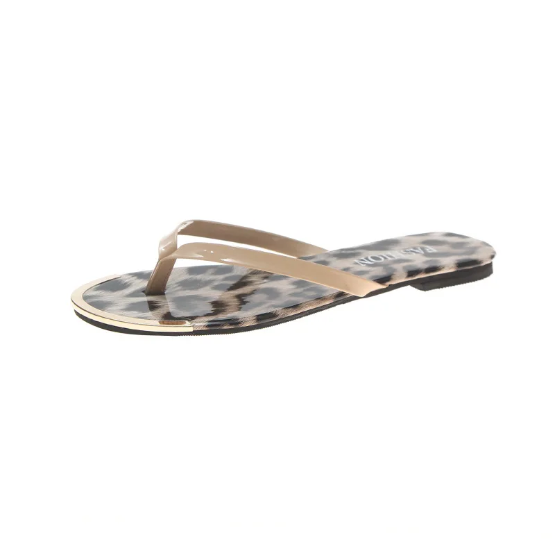 

WDHKUN Women's Shoes Spring 2021 Leopard Print Flip-flops Soft Soles Comfortable Non-slip Outside Wear Slippers