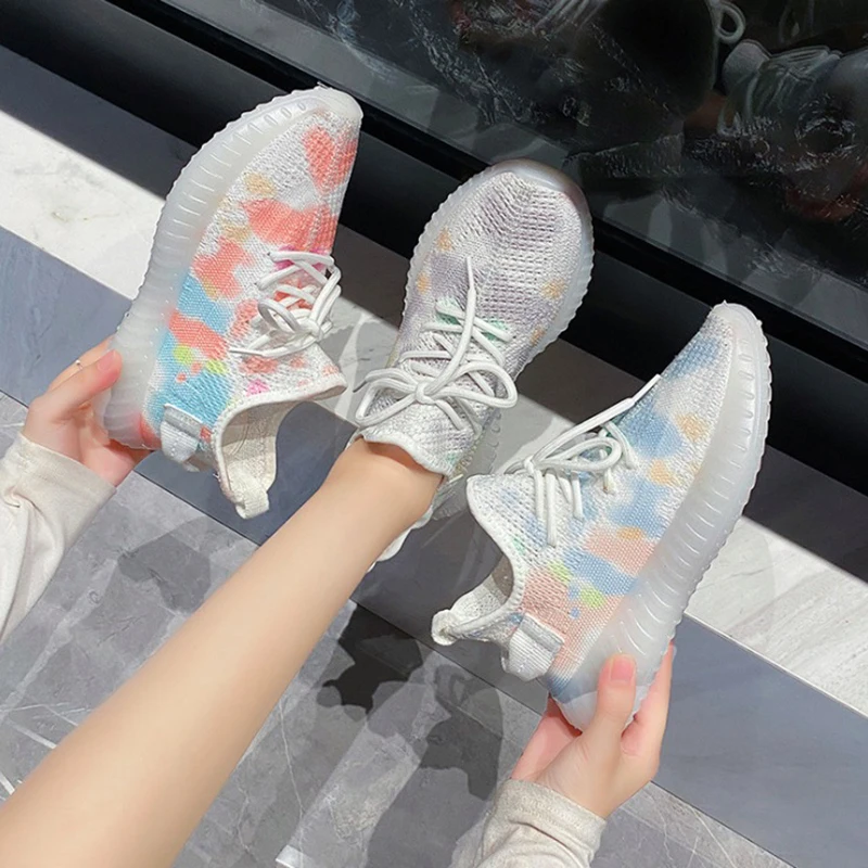 

Women Shoes Fashion Fly Weaving Women Casual Shoes 2020 Flats Platform Summer Autumn Women Sneakers Breathable White Shoes