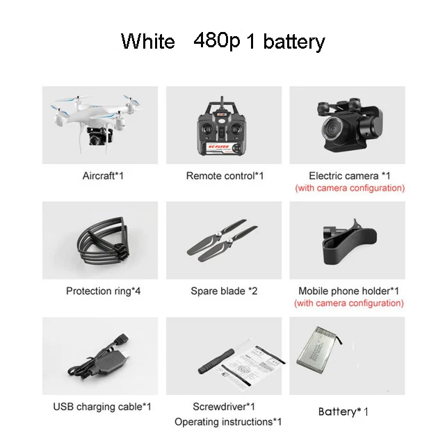 White 480p 1battery Профессиональный радиоуправляемый Дрон с регулируемой HD камерой 1080P дистанция 200 м Радиоуправляемый вертолет Wifi FPV 25 мин Летающий Квадрокоптер - Цвет: White 480p 1battery