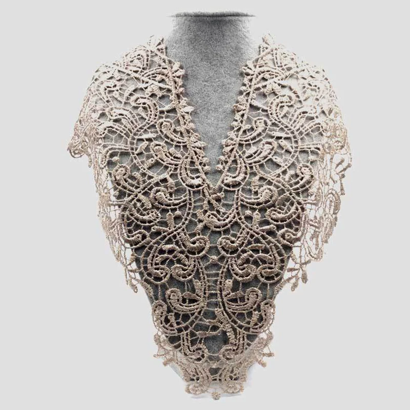 Кружевной воротник с трехмерной вышивкой 56*33 см имитация ткани для кружева