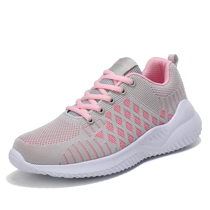 

2021 Woman Sneakers Woman Breathable Sock Casual Shoes Lace Up Tennis Mesh Shoes Female Sport Shoes Ladies Flat Zapatillas Mujer