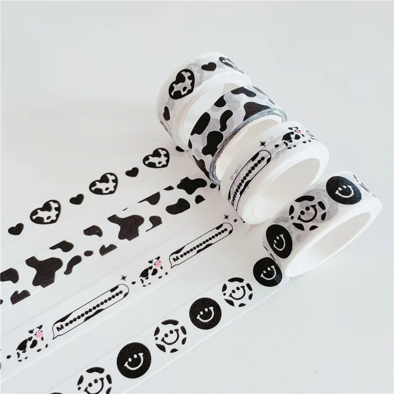 

Милые наклейки с рисунком молочной коровы, любовь, сердце, Васи, декоративный альбом для ручного счета, фотоальбом, милые Канцтовары