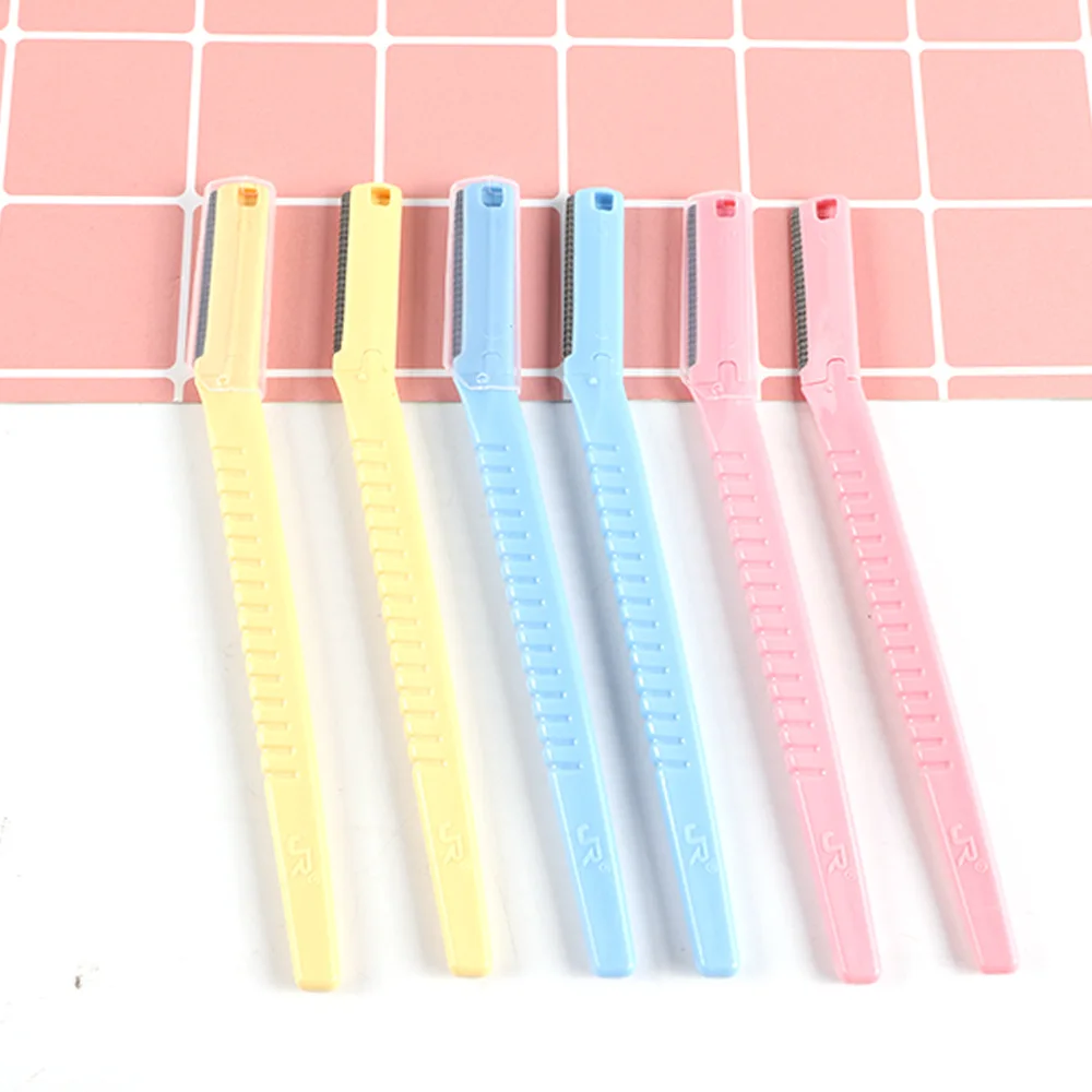 

Color Thickened Mesh Eyebrow Shaver Portable Anti-slip Plus Shell Three-pack Macro Eyebrow Shaving
