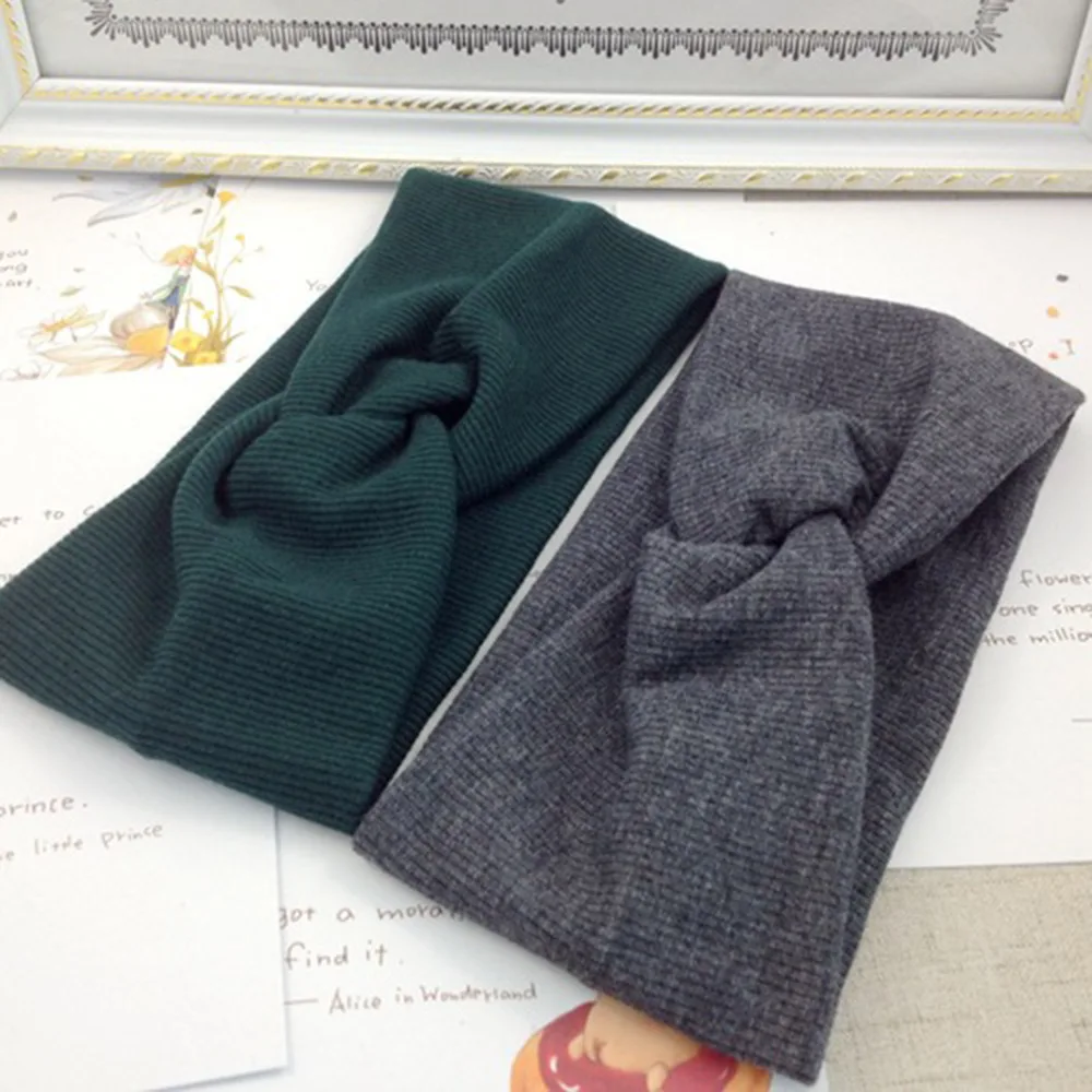 

New Cotton Women Headband Turban Girls Knot Hairband Solid Twisted Ladies Makeup Elastic Hair Bands Headwrap Hair Accessories