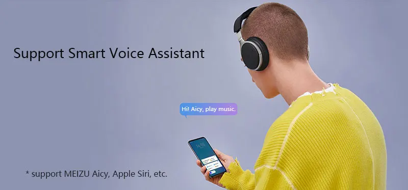 Meizu HD60 наушники Bluetooth 5,0 головная повязка Hi-Res сертифицированная Поддержка aptX и умный голосовой помощник Дистанционное сенсорное управление