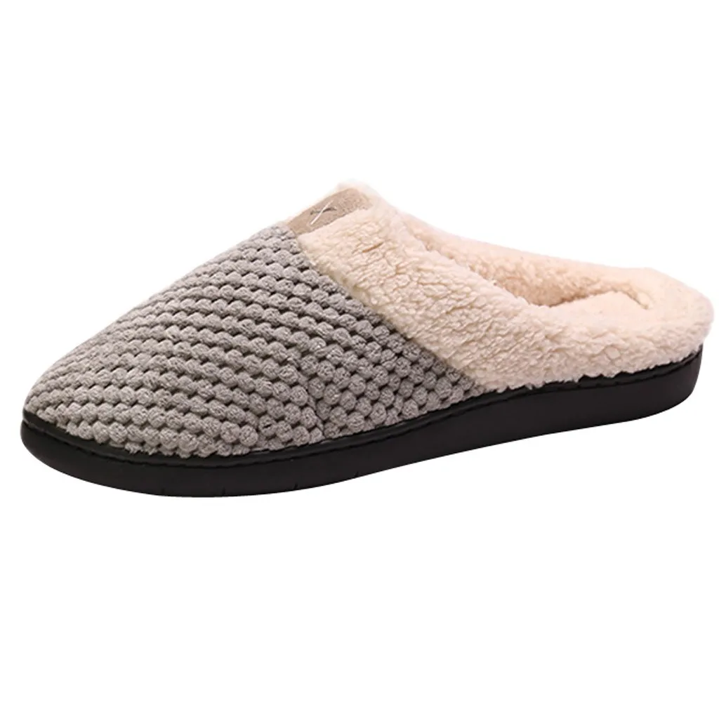 Большие размеры мужские зимние домашние тапочки мягкий плюшевый домик парная