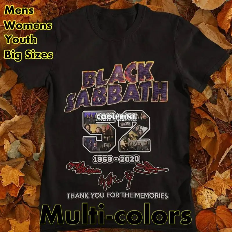

Balck Sabbath Thank You For The Memories 52th American Band Signature Members Oversized Mens Novelty t-shirts Printed Shirts