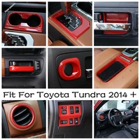 gear shift box door handle bowl stereo speaker audio sound cover trim for toyota tundra 2014 2021 red interior mouldings