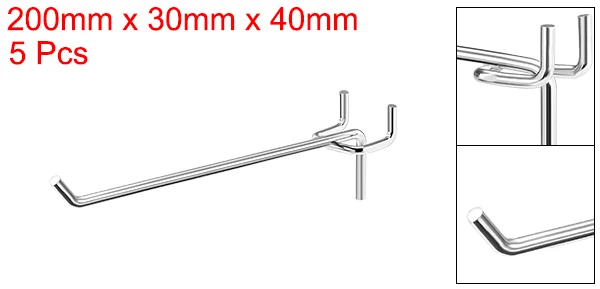 20cm5Pcs Uxcell 5 шт. или 10 шт. или 20 шт. железная сетка настенная Brack Серебряный тон крючки для настенных панелей PEG полки из досок Органайзер ассортимент части - Цвет: 20cm5Pcs