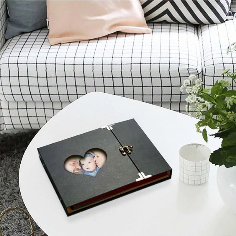 Альбом для скрапбукинга с сердцем на 60 страниц свадебное украшение книги ручной