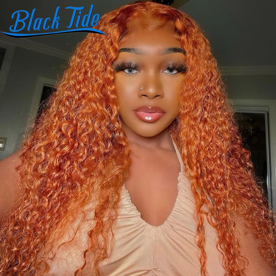 Ginger Lace Front Wig Remy Curly Lace Front Wig Brazilian 180% 13x4 HD Transparent Lace Frontal Wig Honey Blonde Lace Front Wigs