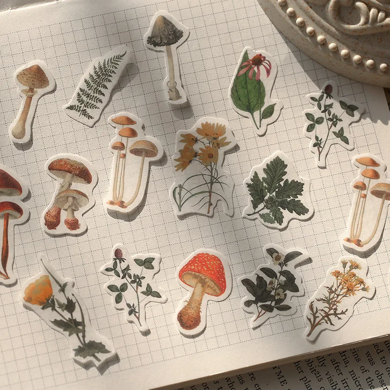 40 шт. винтажные осенние наклейки сумки растения цветы стили diy скрапбукинг