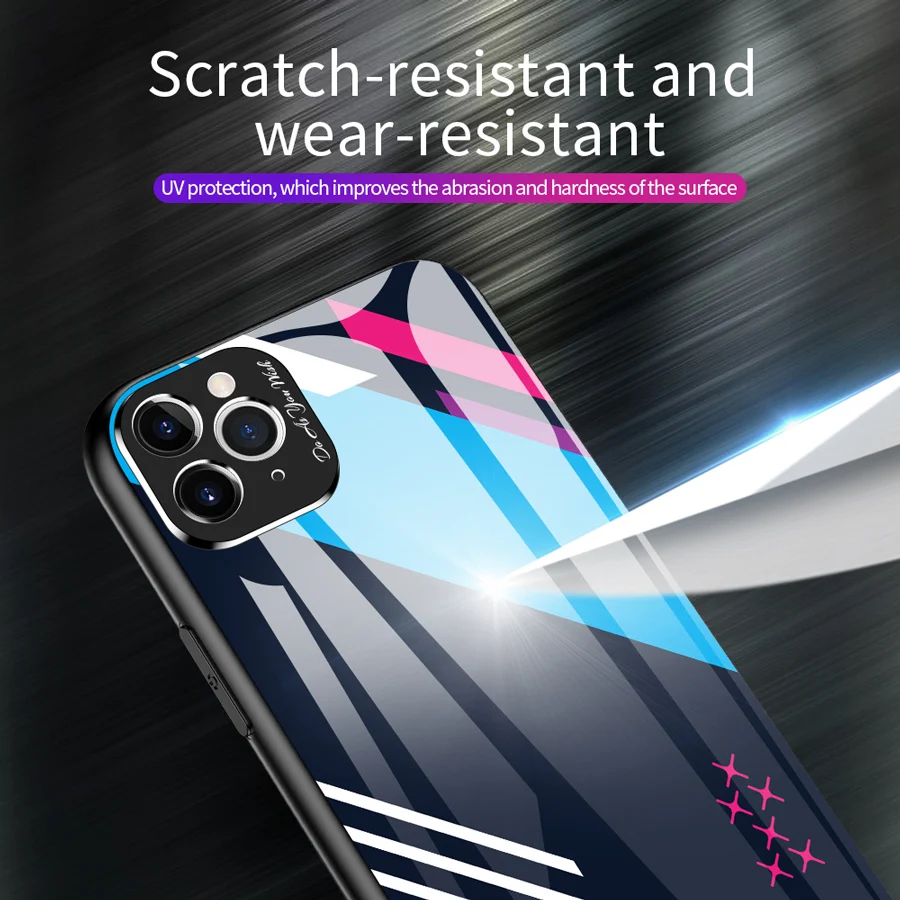 IQD чехол для iPhone 11 Pro стеклянный новый тренд защитный объектива ударопрочный