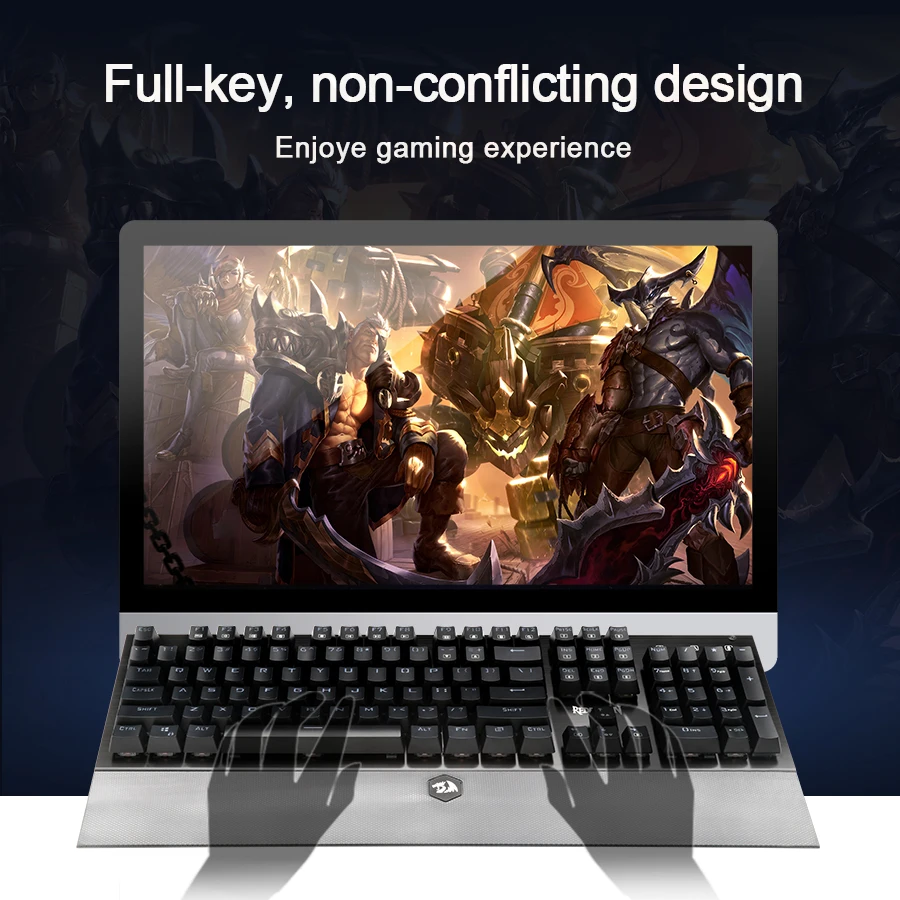 Redragon K569 Rgb алюминиевая USB Механическая игровая клавиатура синий переключатель со