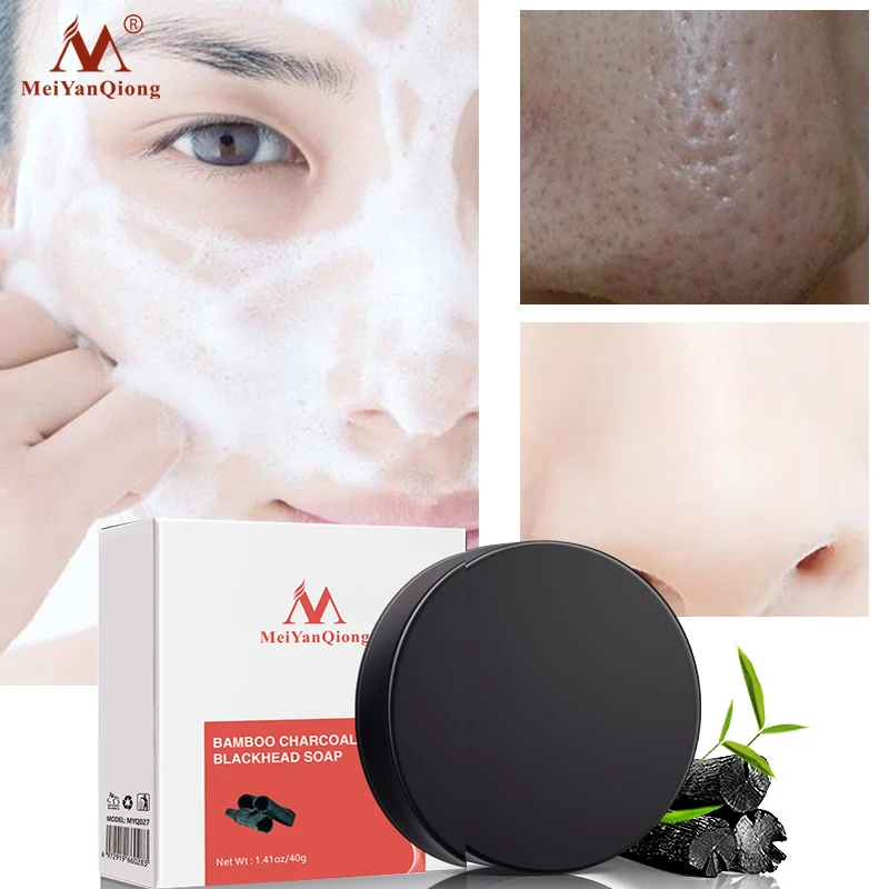 

Meiyanqiong Remover Blackheads Handmade Soap Antibacterial Bamboo Charcoal Acne Treatment Cleans Pores Whitening Facial Care