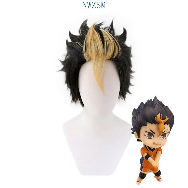 Аниме Haikyuu! Парик для косплея Nishinoya Yuu волейбола короткие термостойкие волосы из