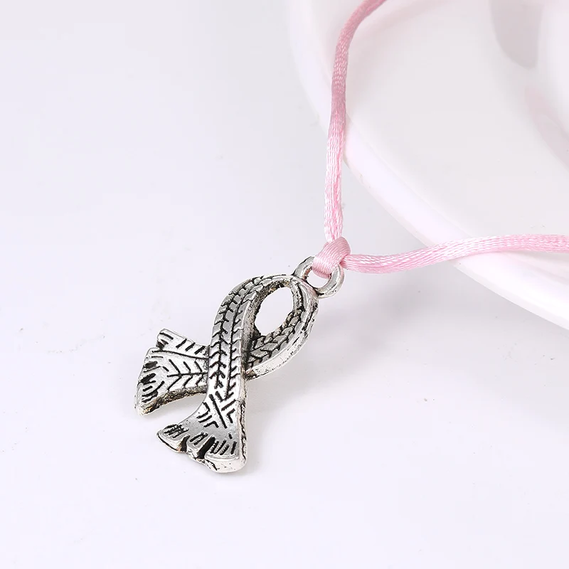 Браслет женский Регулируемый из розовой веревочной ленты с изображением рака