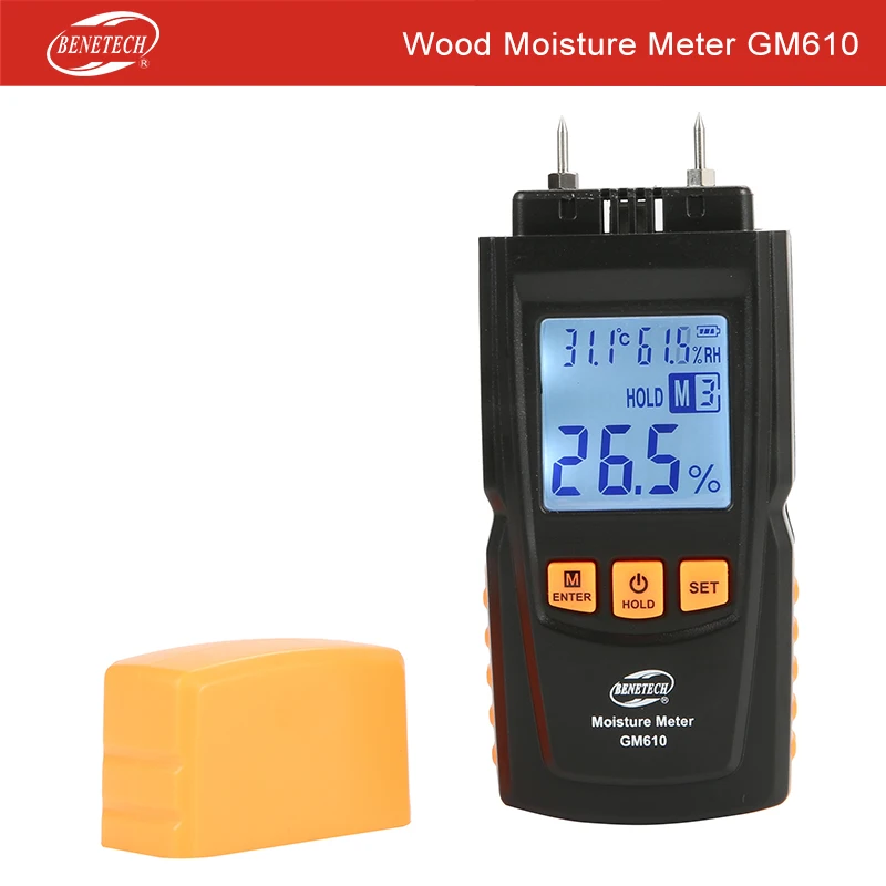 Измеритель влажности древесины BENETECH GM610 2 контактный тестер гигрометр диапазон 0 ~