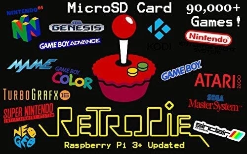 

128G RetroPie 90,000+ Games MicroSD Card for Raspberry Pi 2, 3 & 3B+ Emulation Station