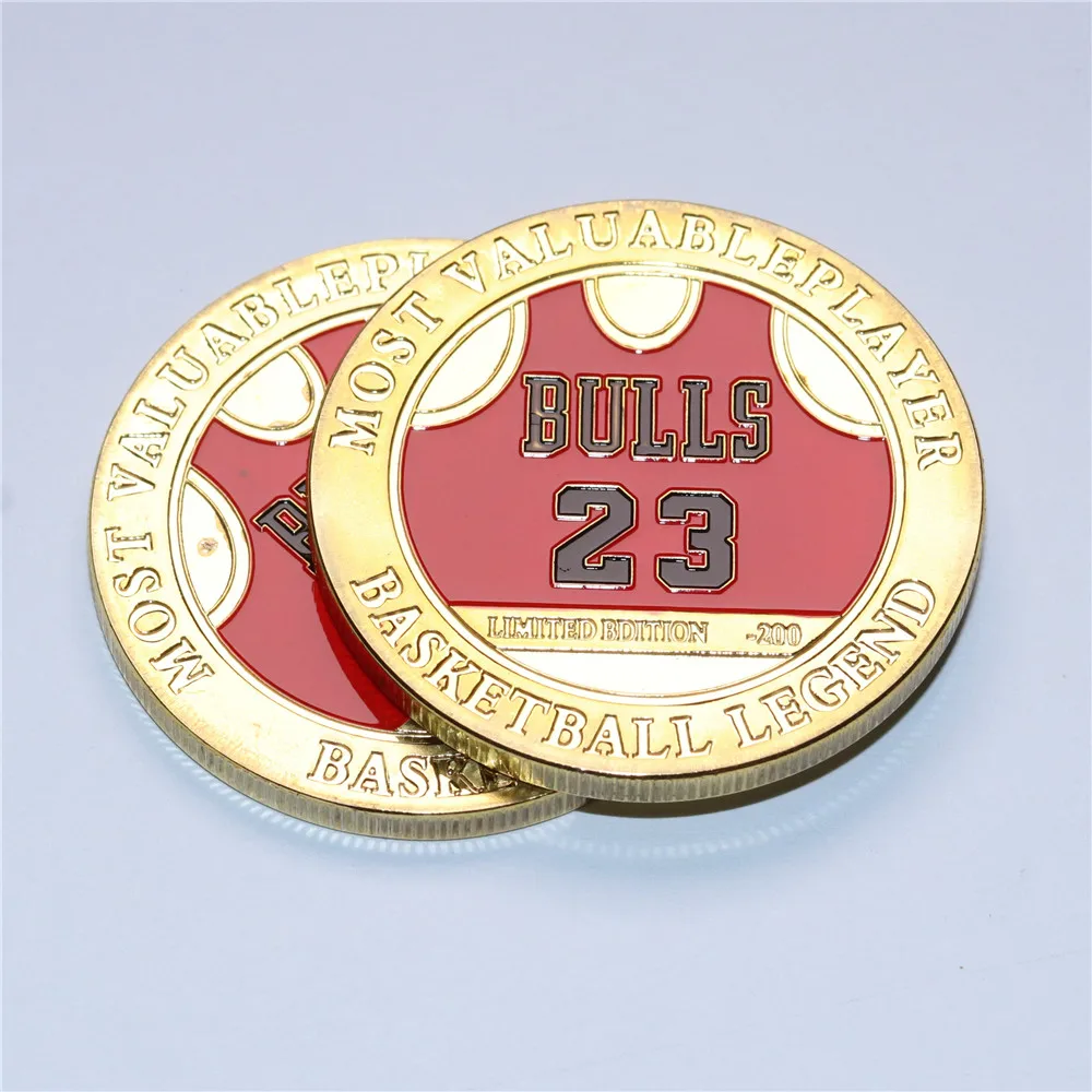 1 OZ Баскетбол воздушный Майкл Джордан завершены в течение 24k золото Цветные