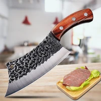 forged hammer pattern kitchen knife cooking cleaver butcher fish knife set camping portable stainless steel outdoor knife