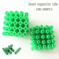 100200pcs green plastic masonry screw fixing wall plug expansion pipe 625mm self tapping screw expansion pipe