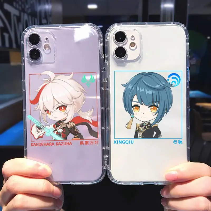 

Genshin impact zhongli xiao hutao Phone Case For iphone 13 12 11 8 7 plus mini x xs xr pro max Transparent soft