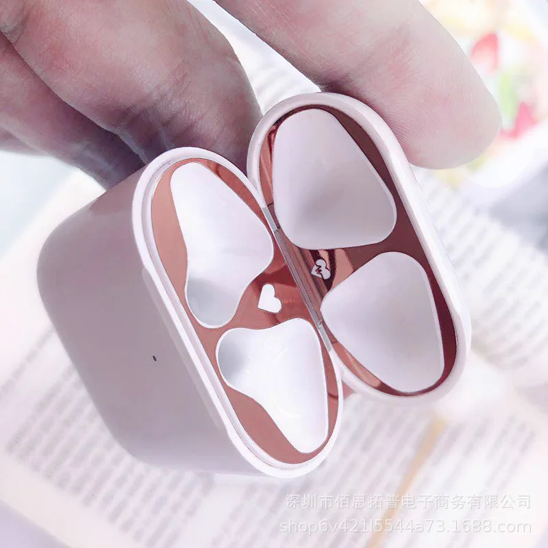 4 цвета применимые к apple airpods1/2 поколения обычная металлическая наклейка для