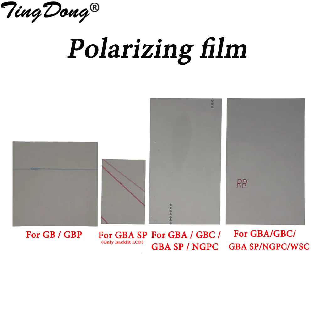 

TingDong 2PCS For GB DMG GBP Backlit Screen Modify Part Polarizing Film For Gameboy GBA GBC GBA SP NGP WSC Polarizer Filter Film