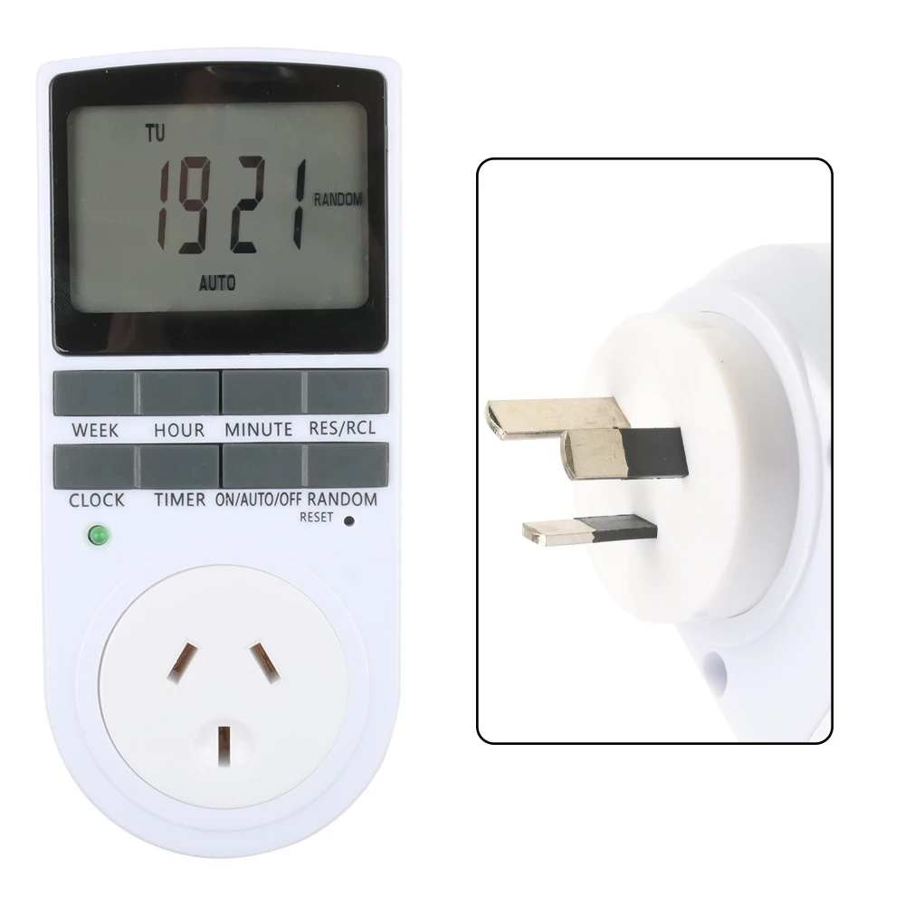 AU Plug Электронный цифровой таймер, вилка, кухонный таймер, розетка 230 В, 50 Гц, 7 дней, 12/24 часов, программируемая розетка синхронизации - Тип: AU Plug