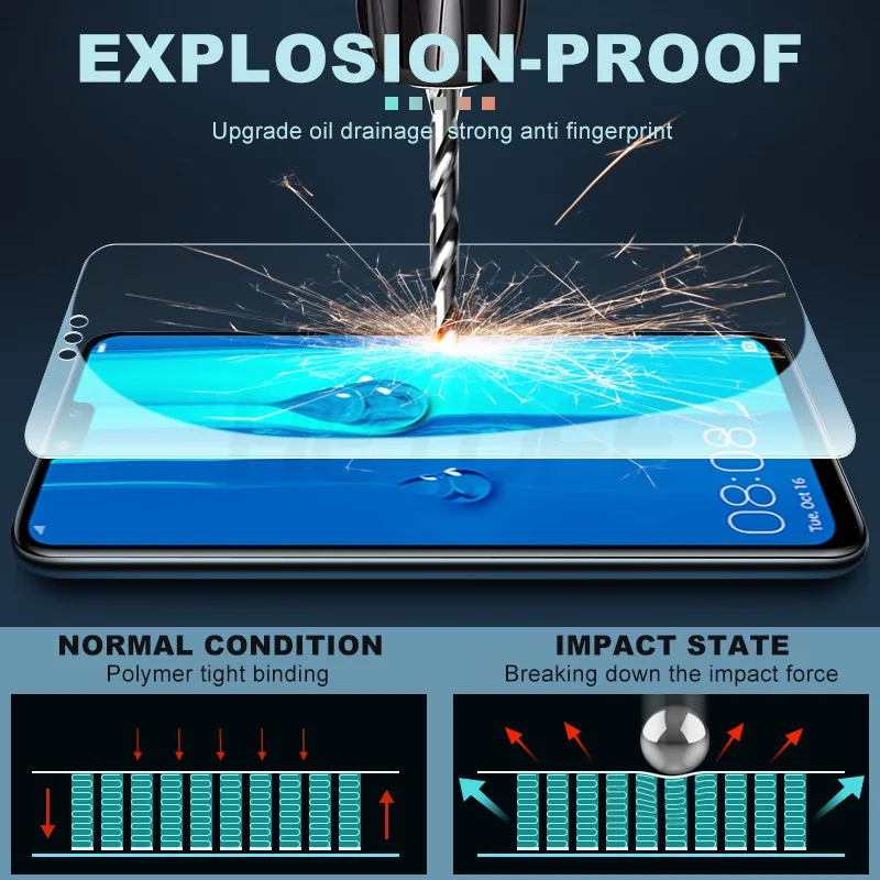 3 шт. закаленное стекло для Huawei Y9 Y7 Y6 Prime 2018 2019 Pro защита экрана Y9S Y8S Y8P Y7S Y7P Y6S Y6P