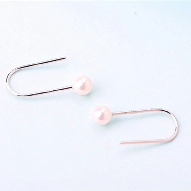 Серьги BONLAVIE из серебра 925 пробы U-образные серебряные серьги с жемчугом |