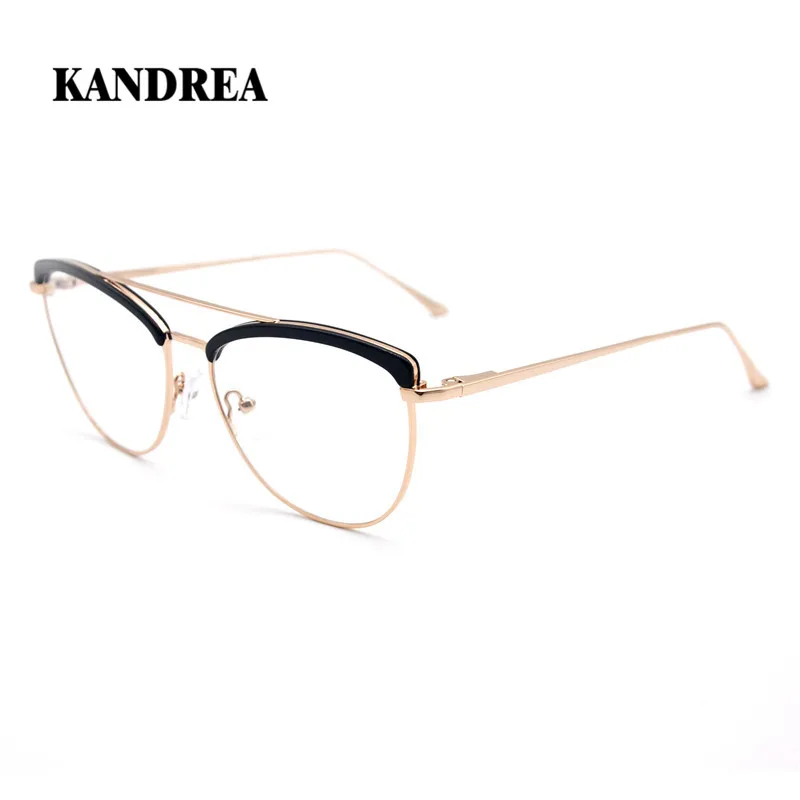 Женская металлическая оправа KANDREA кошачий глаз в стиле ретро оптические очки для