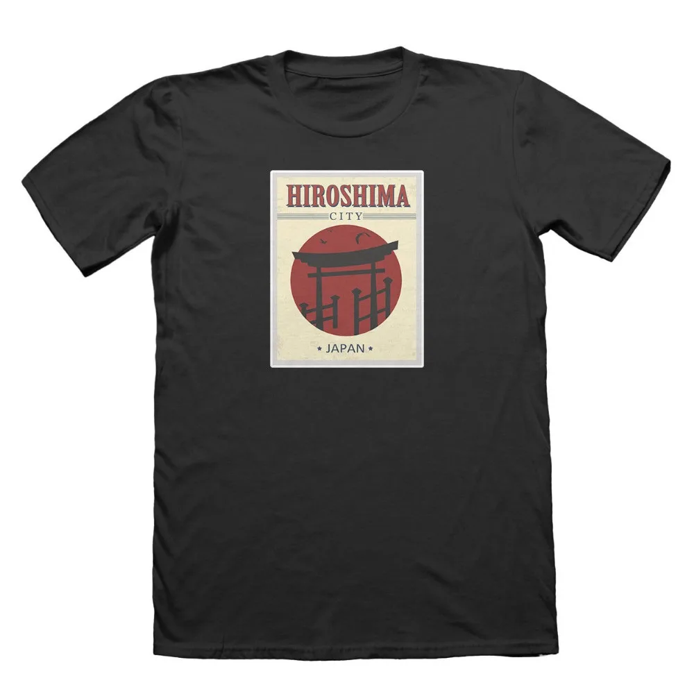 Лидер продаж футболка из 100% хлопка с японским дизайном города хирошима