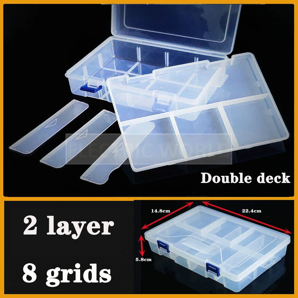 2 слоя 8 Сетка Коробка для хранения Контейнер пластиковый ящик-органайзер
