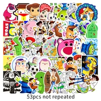 53pcs disneytoy story 4 action stickers toys woody jessie buzz lightyear forky pig bear sticker kids gifts