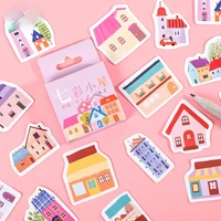 45 pcspack creative colorful house mini paper sticker decoration diy ablum diary scrapbooking label sticker kawaii stationery